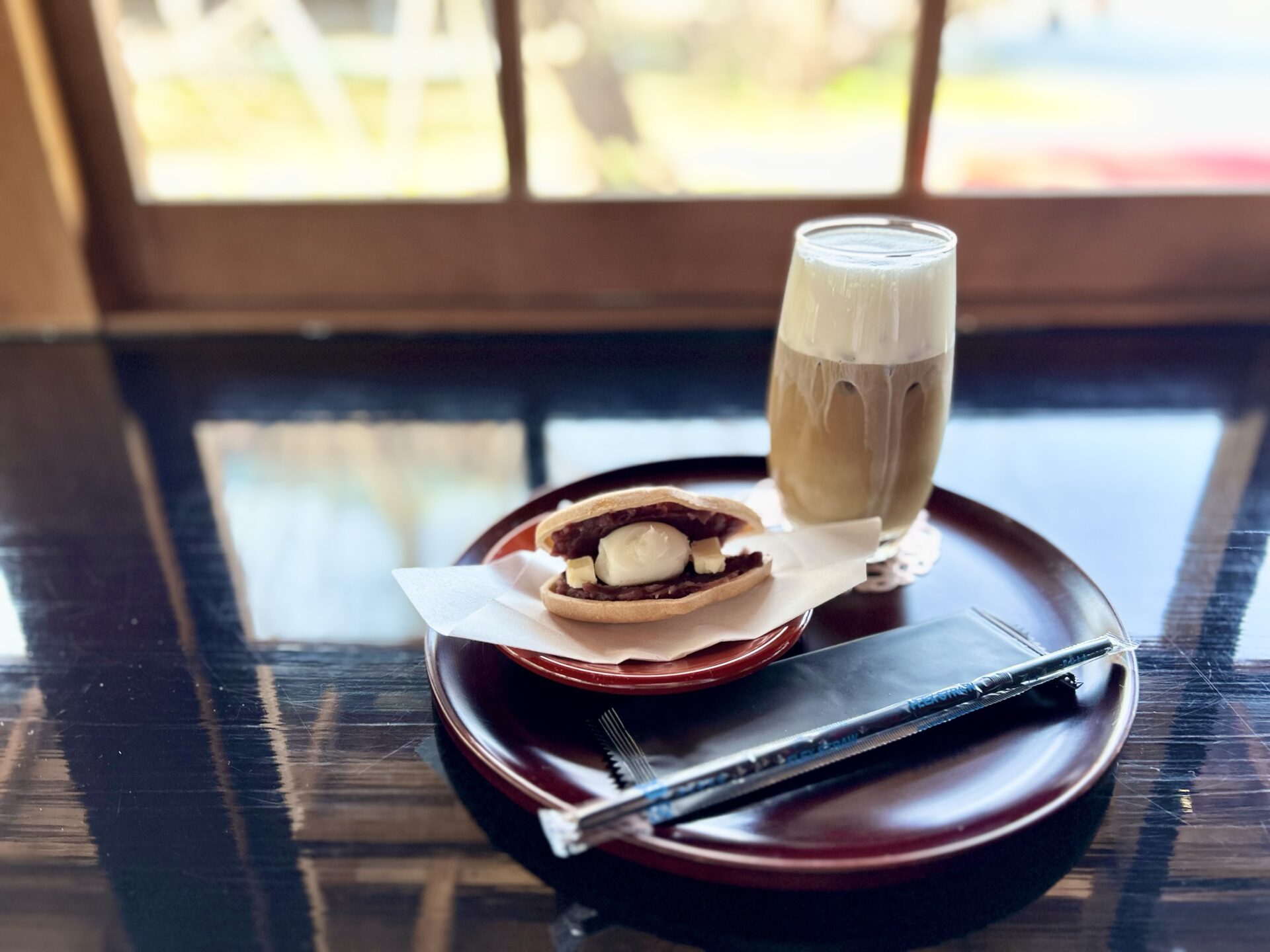 Bhagavan（ヴァガバァーン）嵐山のカフェラテとモナカ